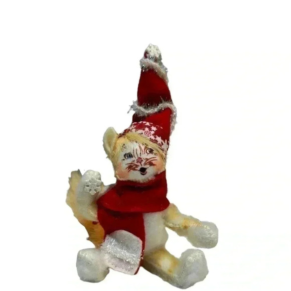 Annalee Christmas Cat throwing snowflake 4” 2009 - Picture 2 of 6